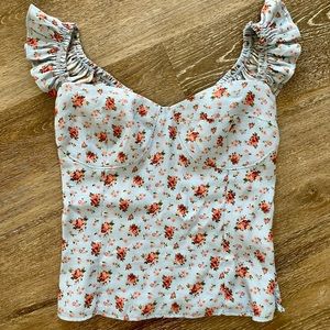 Reformation Floral Blouse - Blue